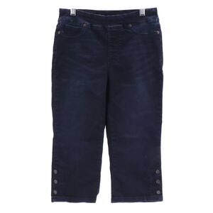 DG2 by Diane Gilman FLEXstretch Denim Pull-On Pedal Pusher Indigo - Petite